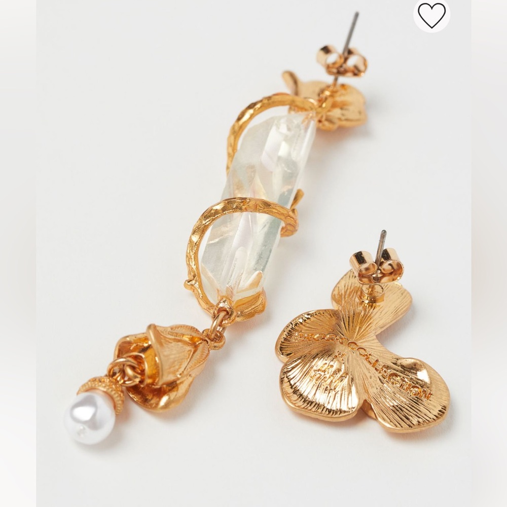 H&M x BROCK COLLECTION ASYMMETRICAL EARRINGS MISMATCHED FASHION STATEMENT